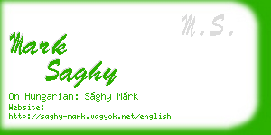 mark saghy business card